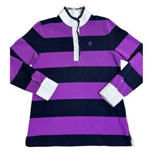 Brooks Brothers Polo Long Sleeve Women's Medium Striped Mock Neck